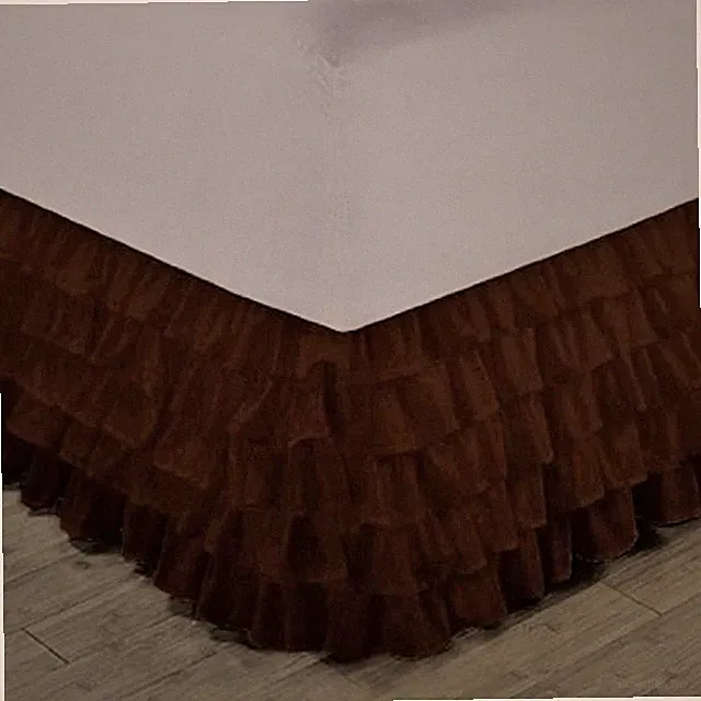 1 GYPSY SOLID MULTI RUFFLE DRESSING BED SKIRT WITH PLATFORM 20" INCH DROP
