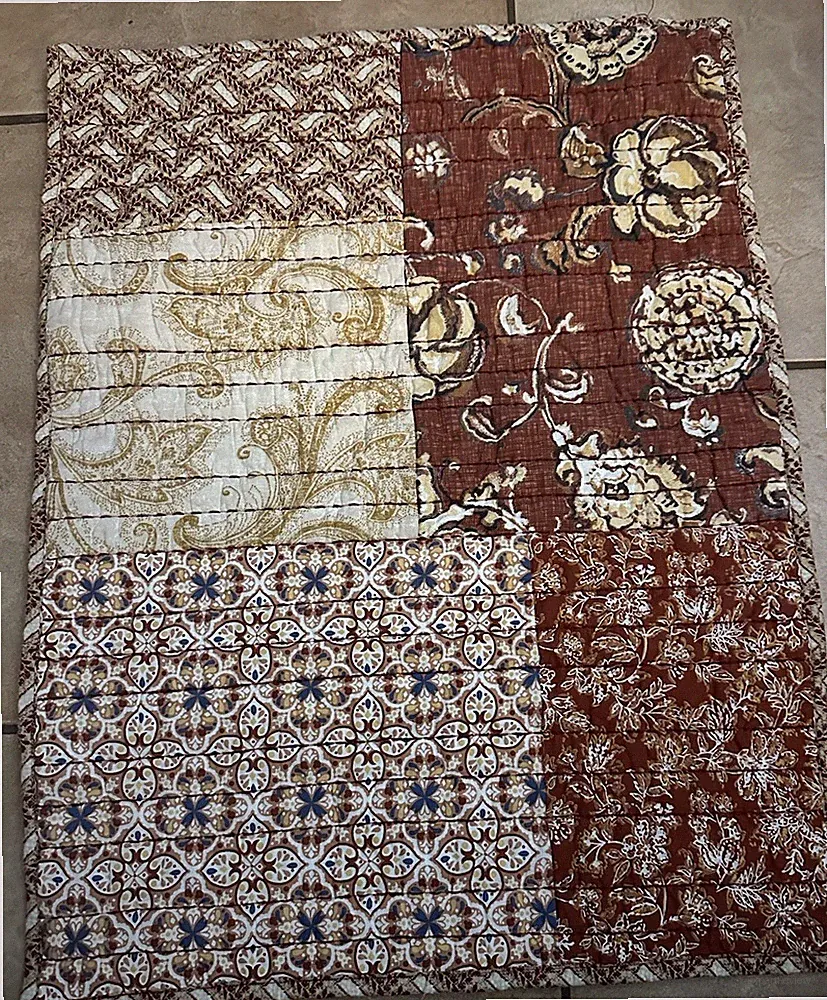 2 ~ COTTON Quilted Patchwork Pillow Shams Standard Multi Pattern Country Cottage
