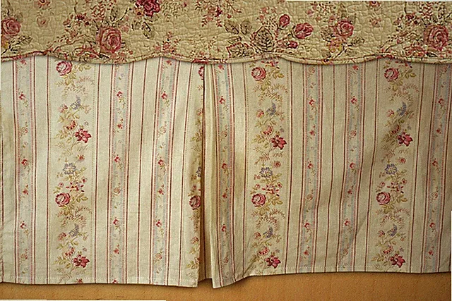 Antique Rose Bed Skirt Full Multi