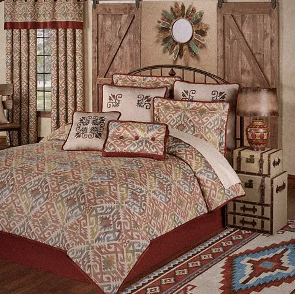 Bandera Southwest Comforter Bedding 8 Piece Set Multi Warm