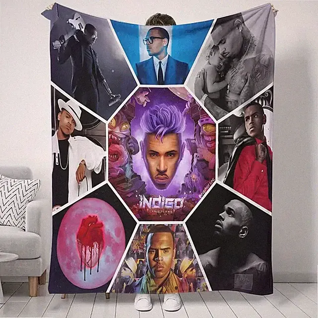 CB Breezy Multi Photos Fan Gift Flannel Blanket Soft Cozy Throw
