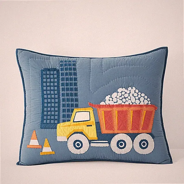 Construction Trucks Quilted Sham(Blue Multi)-Company Kids|5958