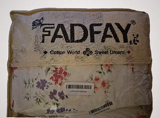 FADFAY Shabby Duvet Cover Set White Trim Ruffled Floral QUEEN Multi-Color