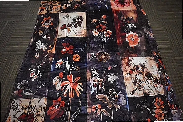 Fleece Throw Blanket 58" x 76" Floral Flower Design Multi Colored Soft Touch