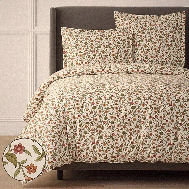 Garden Florals Premium Smooth Wrinkle-Free Sateen Comforter - Cream Multi, Tw...