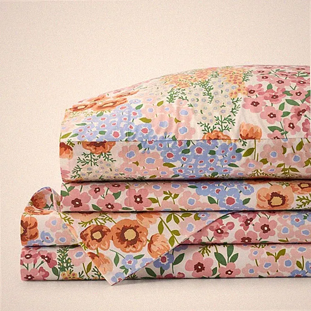 Garden Jubilee Classic Cool Cotton Percale Bed Sheet Set - Multi, Twin...