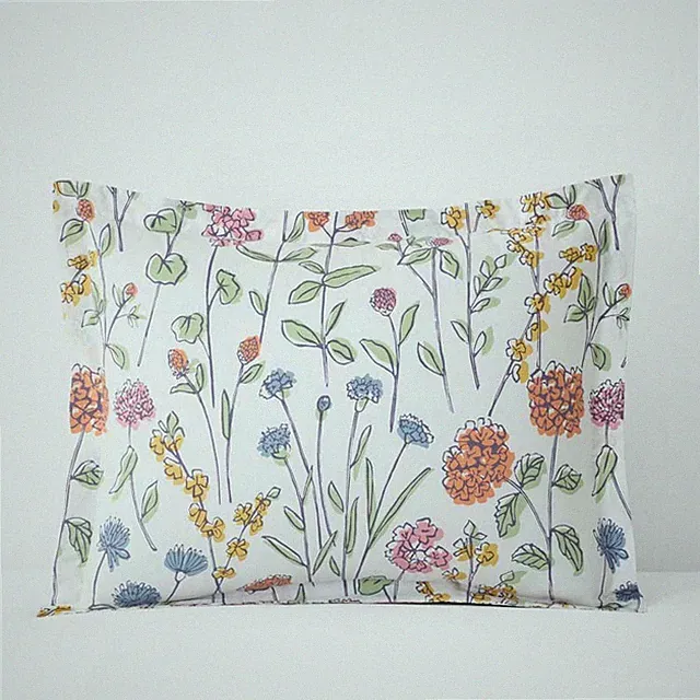 Garden Mirage Classic Cool Cotton Percale Sham(White Multi)-Company Cotton|6468