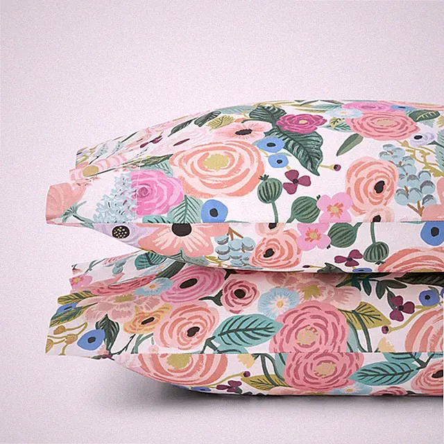 Garden Party Classic Cool Cotton Percale Pillowcase Set - Multi, Standard...