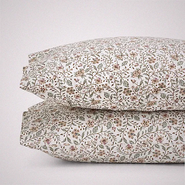 Garden Patch Floral Garment Washed Cotton Percale Pillowcase Set - Multi, Sta...
