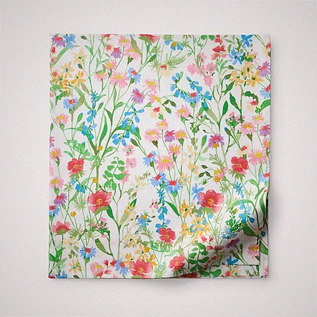 Garden Symphony Classic Cool Cotton Percale Flat Bed Sheet - Multi, Twin/Twin...