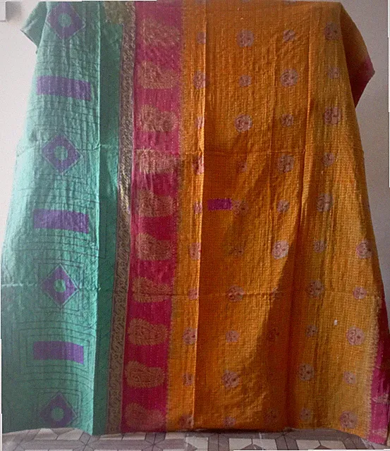 Indian Handmade Multi size Cotton Kantha Quilt Throw Bedspread Blanket decor