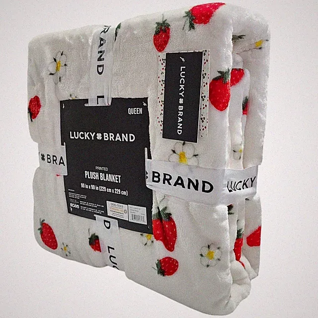 Lucky Brand Queen Size Spring Floral Garden Cozy Plush Blanket 90x90in Multi