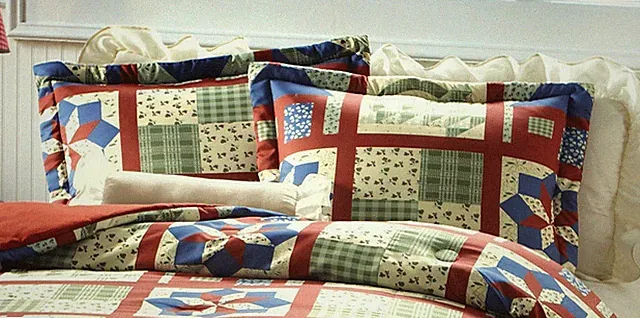 Multi-Color Country Patchwork Print Sham Set Old Fashion Bedding 2 Shams