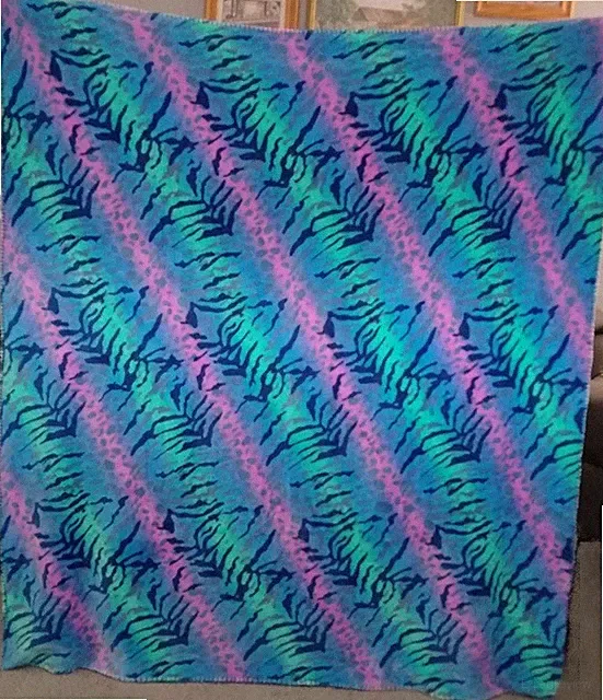 Multi Color / Multi Animal Print Fleece Blanket 58" X 50" Light Weight Throw