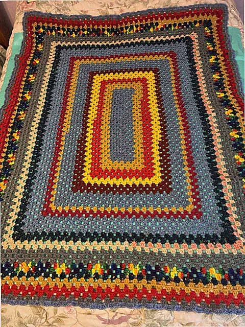 New Handcrafted Large Throw Blanket Multi Color 45 X 56~BENEFITS ANIMAL CHARITY