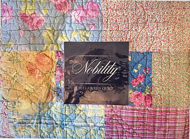 Nobility Quilt Multi Color Flowers Strips Full Queen Brand New (Patchwork Look)