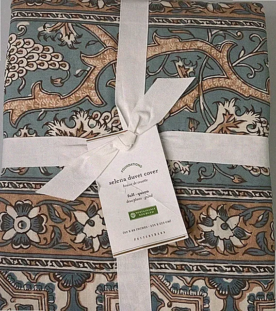 Pottery Barn Selena Kalamkari FULL/QUEEN Duvet Cover Multi-color 100% Cotton