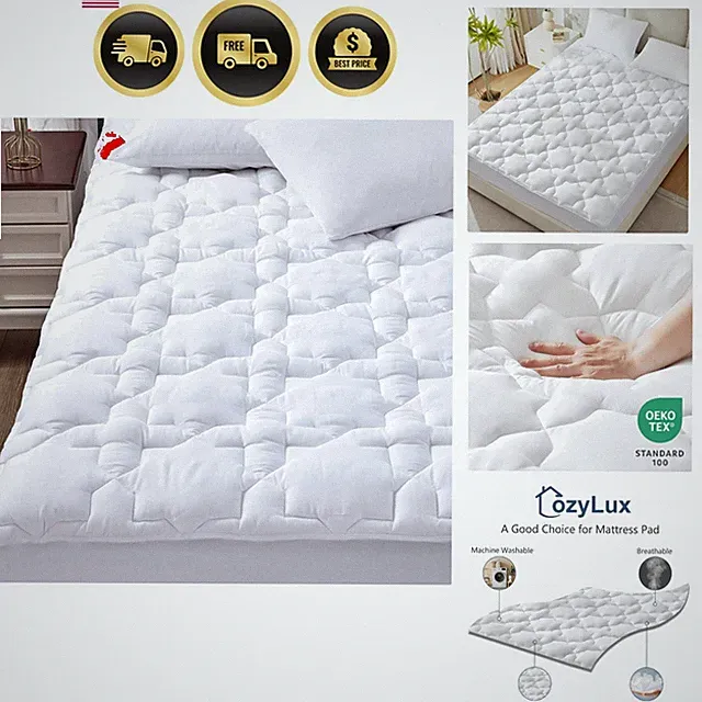 Queen Mattress Pad, 450GSM Quilted Cooling Cotton Top Mattress Topper, Extra...