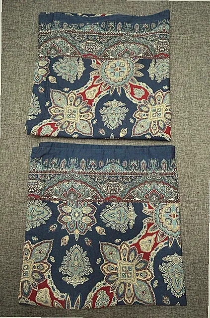 Ralph Lauren Archer Foulard Blue Multi-color Medallion Print Euro Pillow Shams