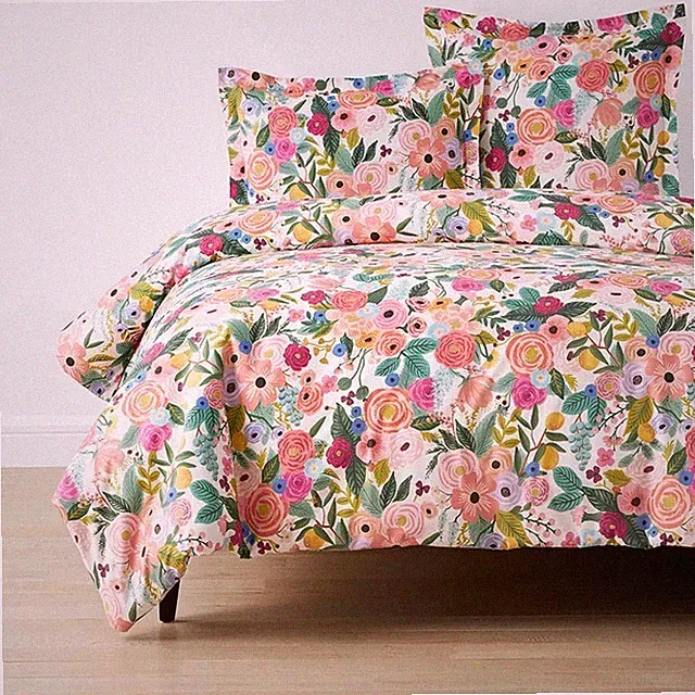 Rifle Paper Co. Garden Party Classic Cool Cotton Percale Duvet Cover Multi, King