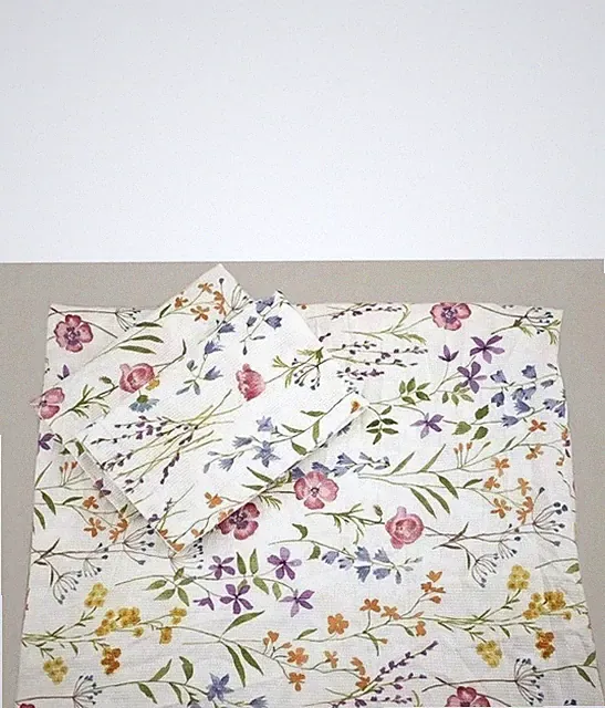 Sky Wildflowers Cotton FULL / QUEEN Duvet Cover & Shams Set White Multi