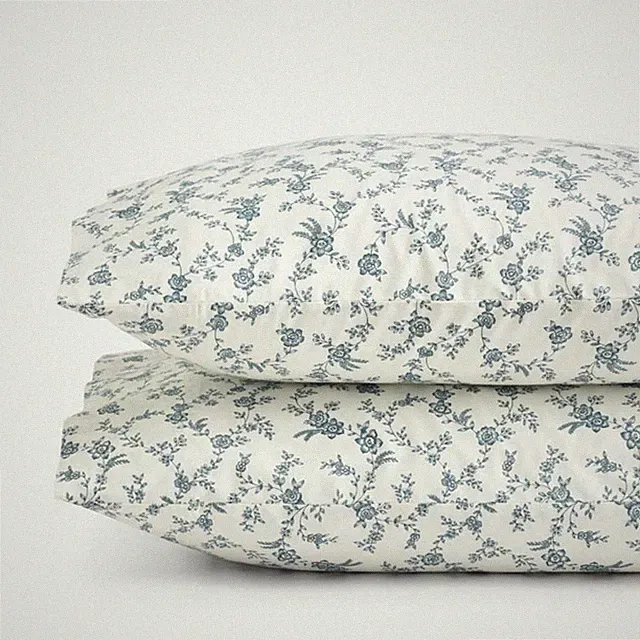 Tapestry Vine Garment Washed Cotton Percale Pillowcase Set - Ivory Multi, Sta...