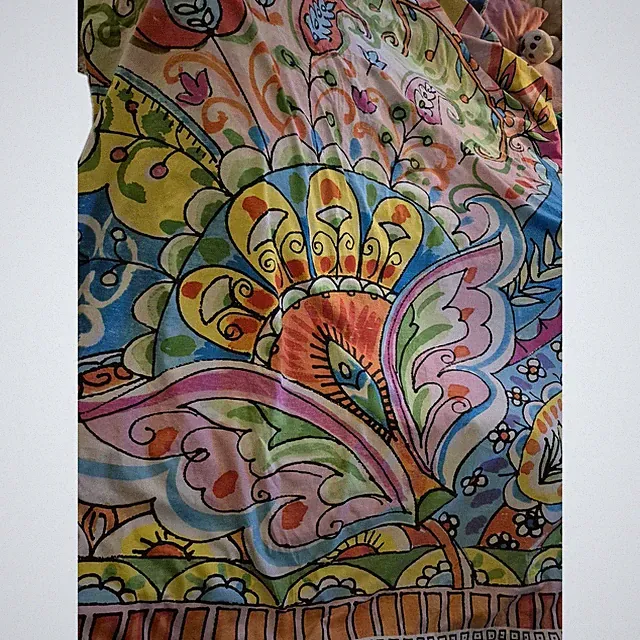 Vintage HOMEWARE MMK Duvet Cover TWIN Floral Multi-Color Colorful
