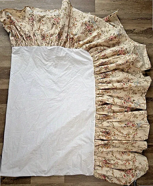 Vintage Ralph Lauren Baskets & Bows Bed Skirt Full Size 13" drop - READ