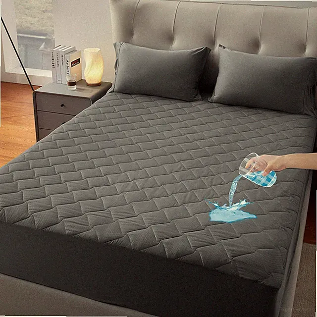 Waterproof Mattress Protector Pad Queen Machine Washable, Breathable Mattress...
